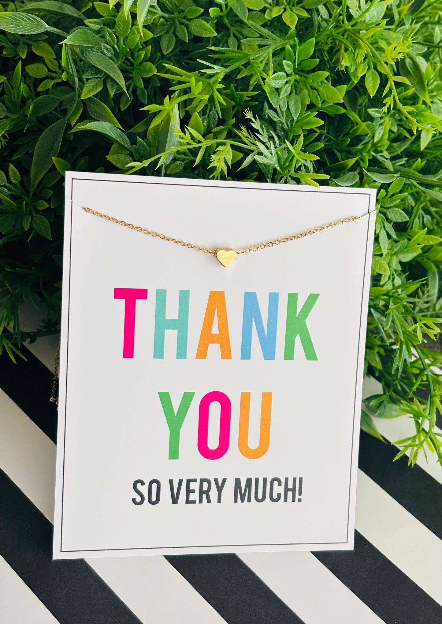 Thank You Heart Necklace Gift