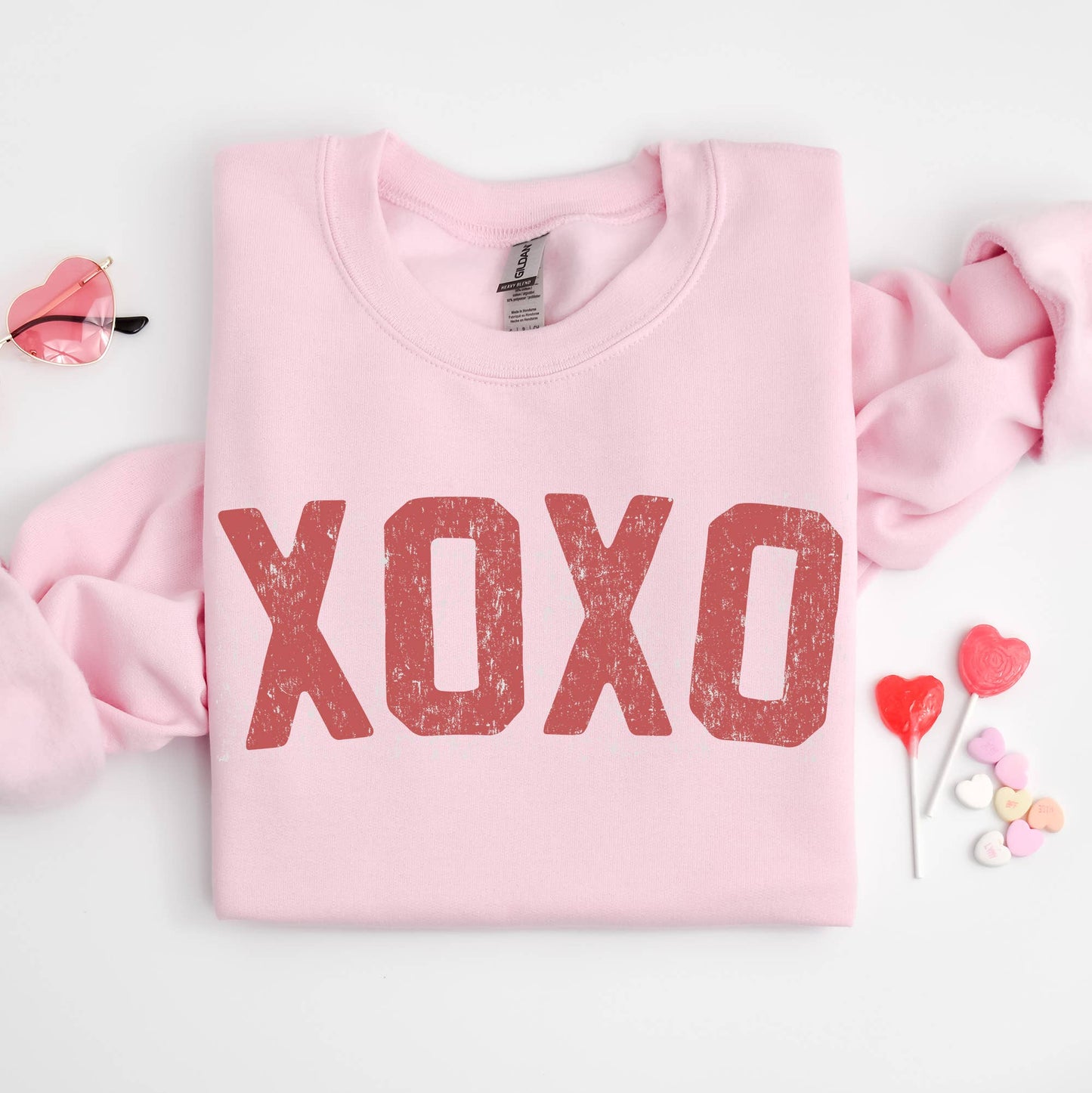 XOXO Pink Sweatshirt, Valentine's Crewneck, XOXO Valentine