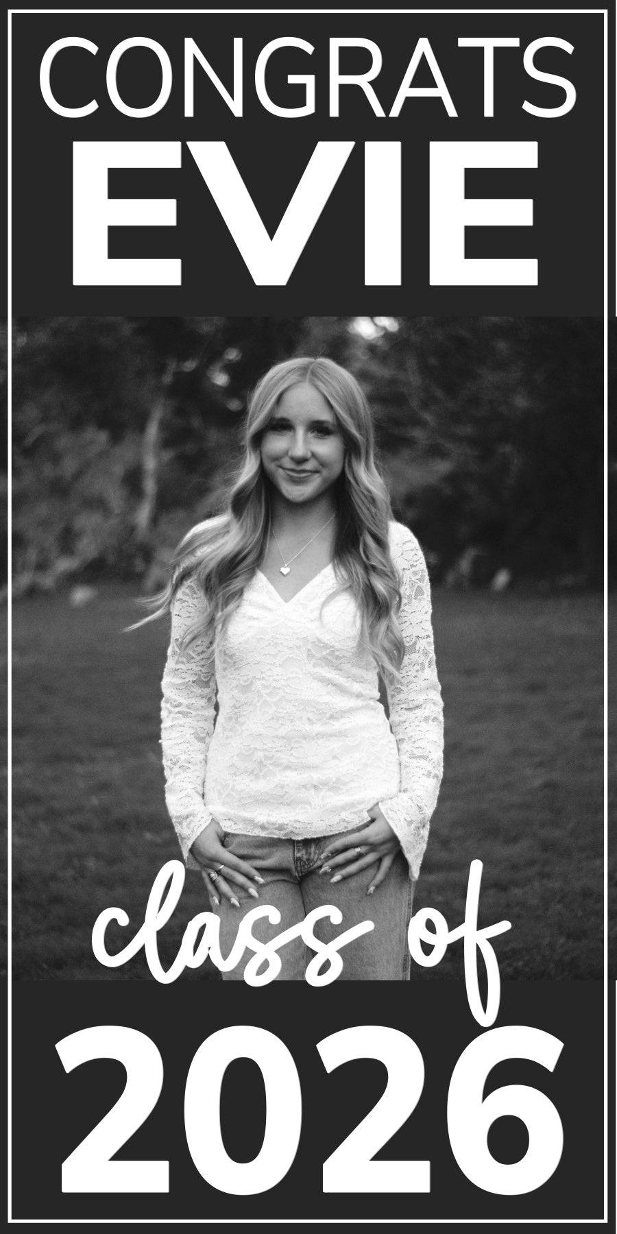 Evie Graduation Banner - Vertical - 2x4
