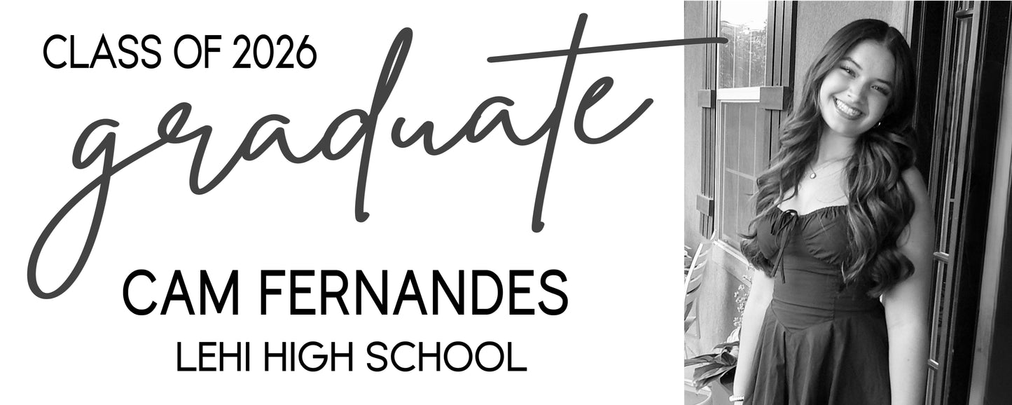 Cam Graduation Banner - Horizontal - 2x5