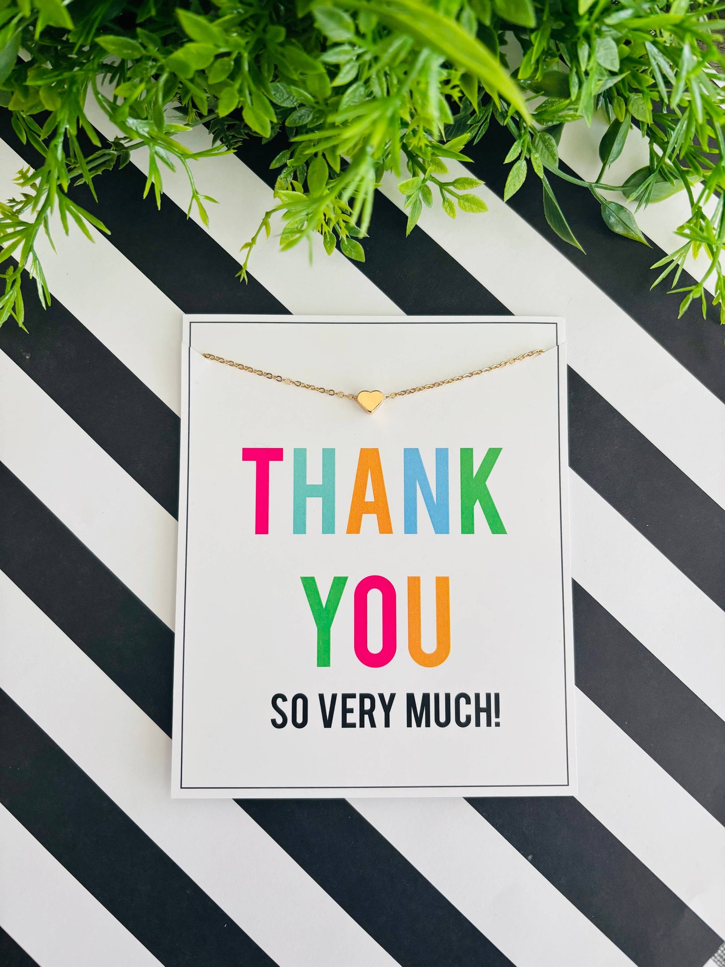Thank You Heart Necklace Gift