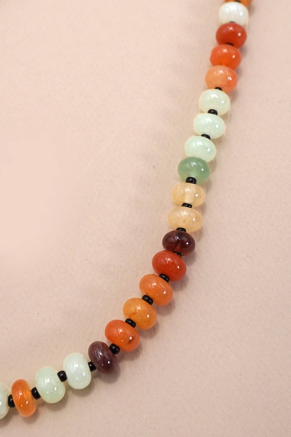 Natural Agate Multi Color Beaded Necklace