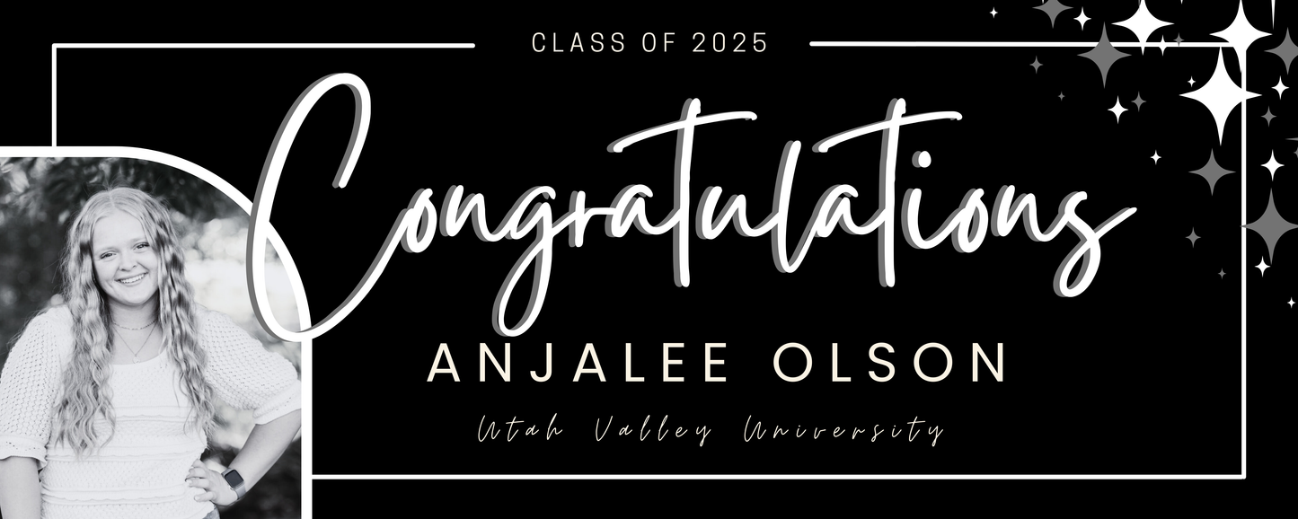 Anjalee Graduation Banner - Horizontal - 2x5
