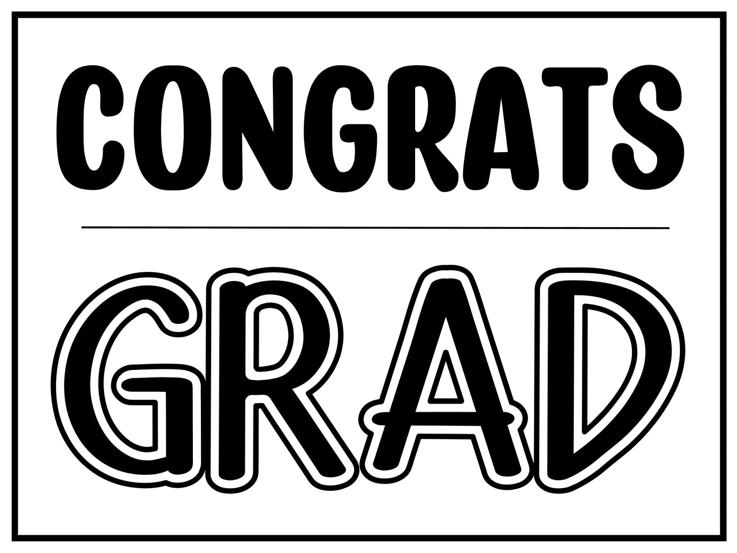 Graduation Banner - Congrats Grad - 18"x24"