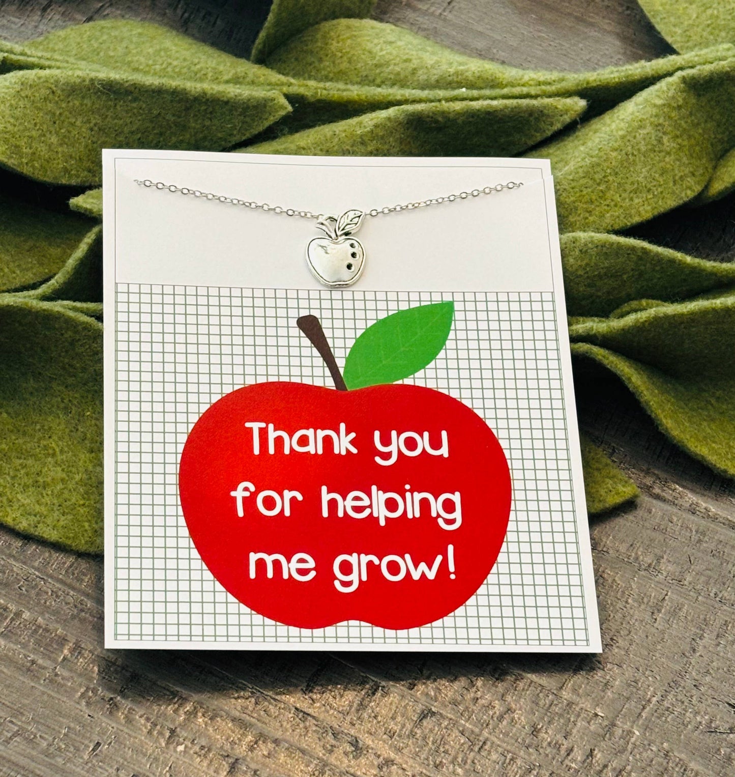 Teacher Appreciation Apple Necklace Gift