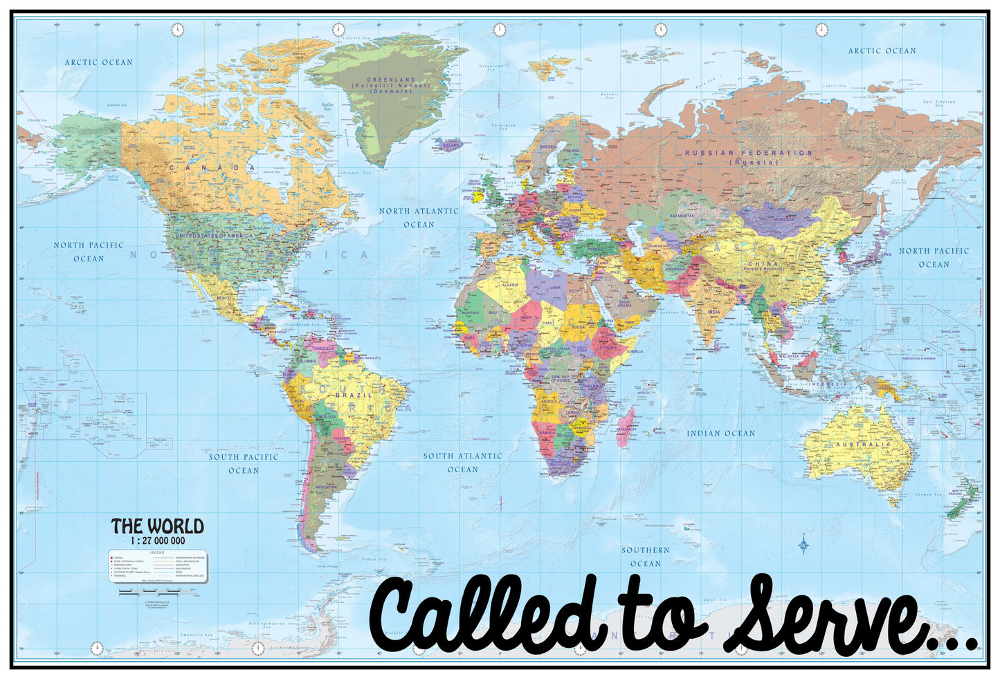 Missionary Banner - Called to Serve World Map