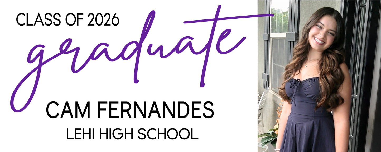 Cam Graduation Banner - Horizontal - 2x5