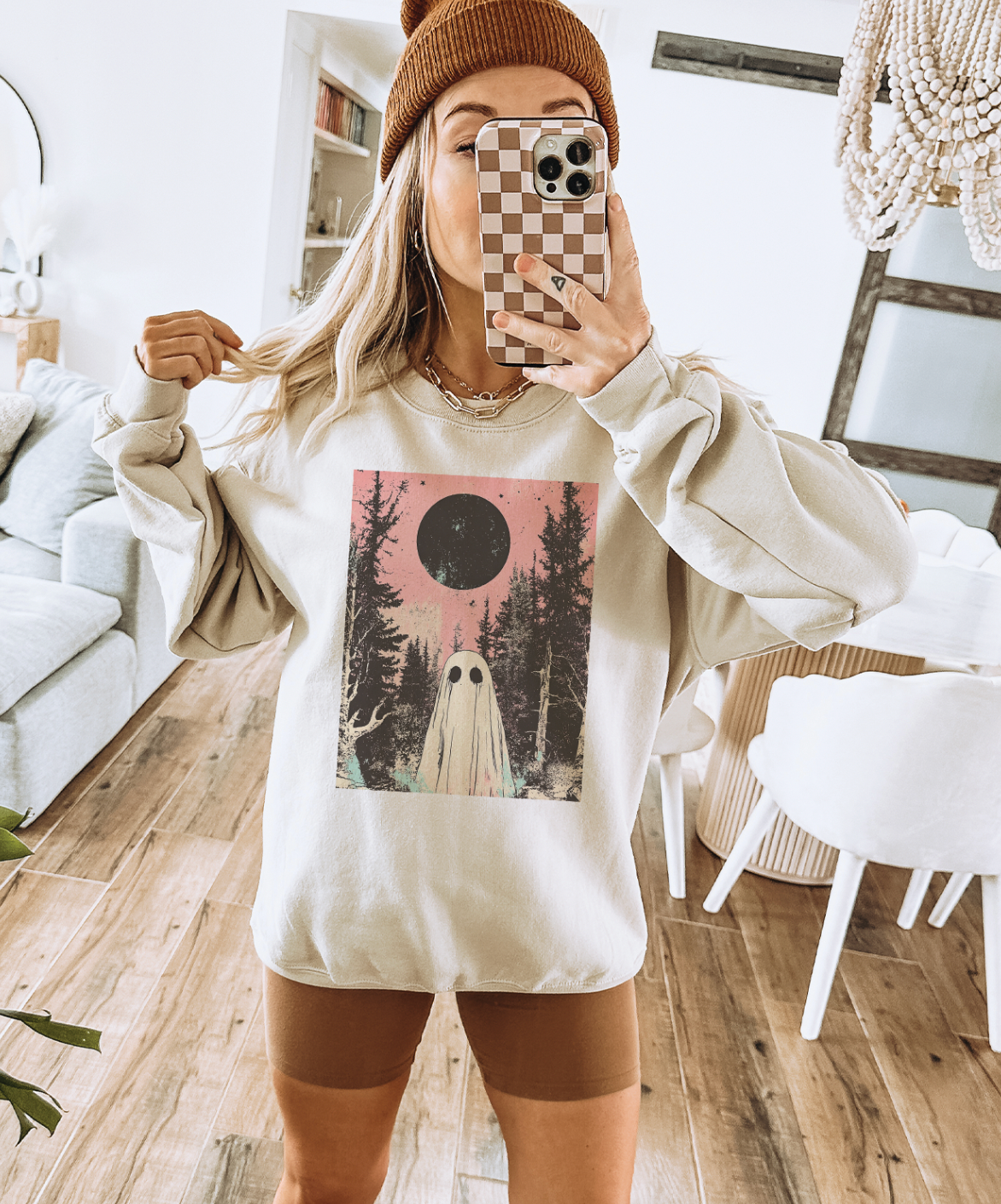 Living The After Life Disco Pop Halloween - Cream Tees