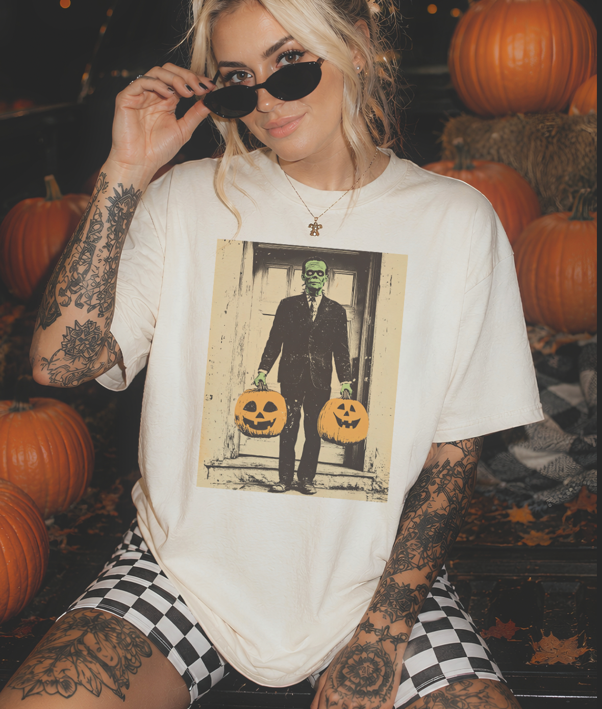 Frankie Brings The Treats Disco Pop Halloween - Cream Tees