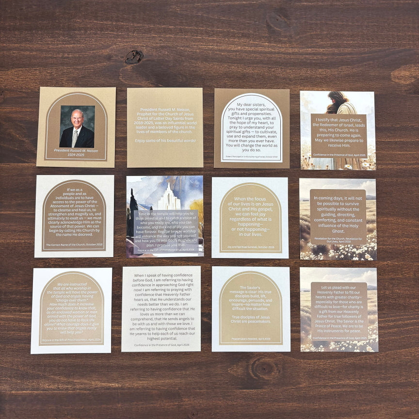 President Nelson Quote Cards with Display (October 2025 Ministering Gift)