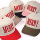 Christmas Holiday MERRY 3D Puff Embroidery Two Tone Cap