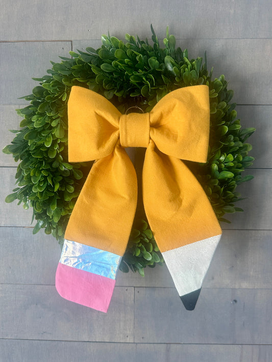 Back to School Pencil Fabric Bow 9" by 13" - PRE-ORDERS OPEN!